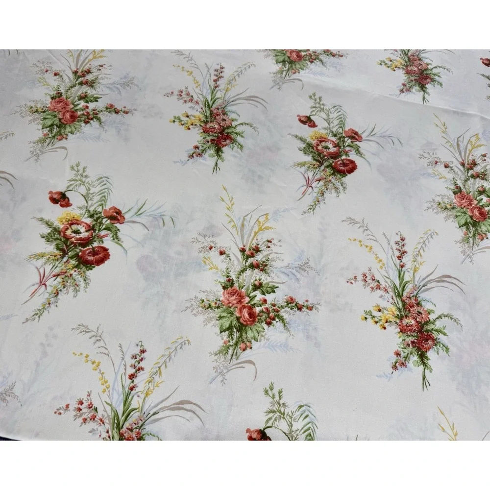 Vintage Sears Twin Sheet Set Pillowcase Floral Wildflower 1970s Cottage Granny